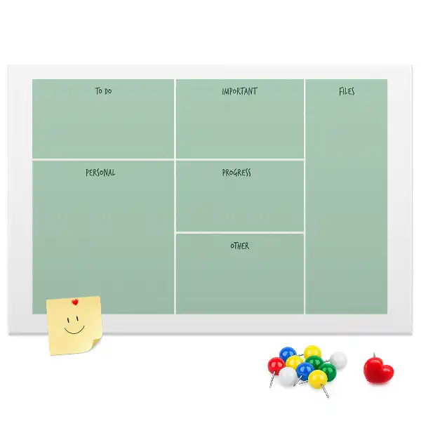Printed Cork Memo Board Office organizer