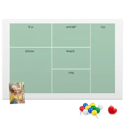 Printed Cork Memo Board Office organizer