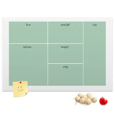 Printed Cork Memo Board Office organizer