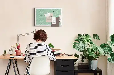 Printed Cork Memo Board Office organizer