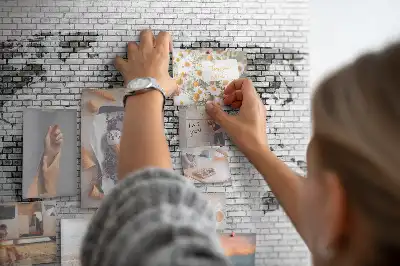 Brick Wall World Map Cork Memo Board