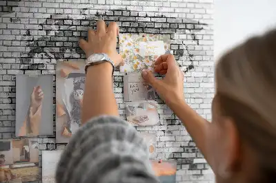 Brick Wall World Map Cork Memo Board