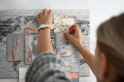 Brick Wall World Map Cork Memo Board