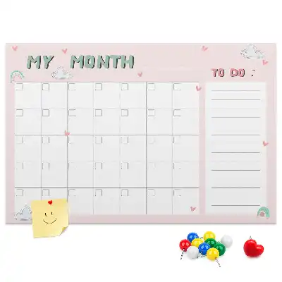 Printed Cork Monthly Planner Memo Board for Kids