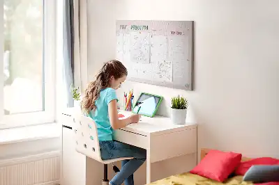 Printed Cork Monthly Planner Memo Board for Kids