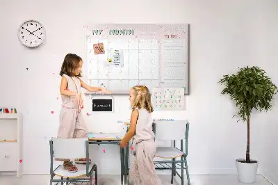 Printed Cork Monthly Planner Memo Board for Kids