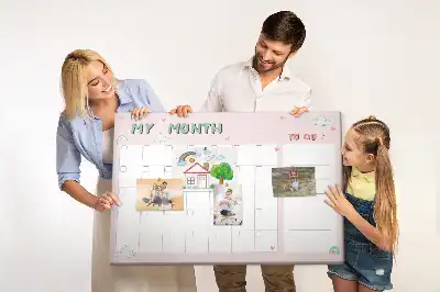 Printed Cork Monthly Planner Memo Board for Kids