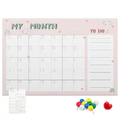 Printed Cork Monthly Planner Memo Board for Kids