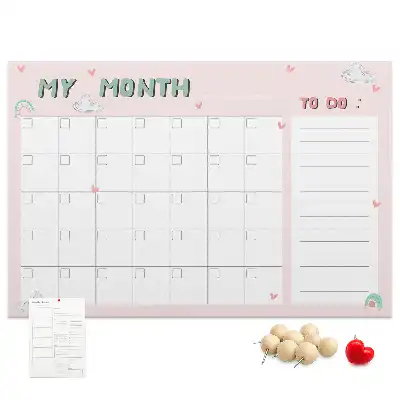 Printed Cork Monthly Planner Memo Board for Kids