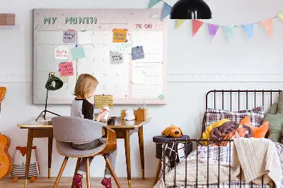 Printed Cork Memo Board Monthly planner for kids