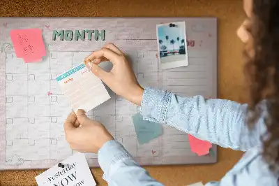 Printed Cork Monthly Planner Memo Board for Kids