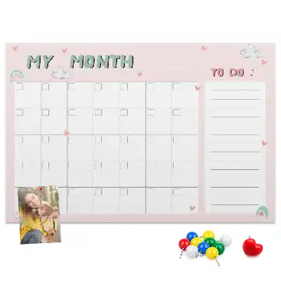 Printed Cork Monthly Planner Memo Board for Kids
