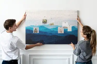 Watercolor Mountains Printed Cork Board