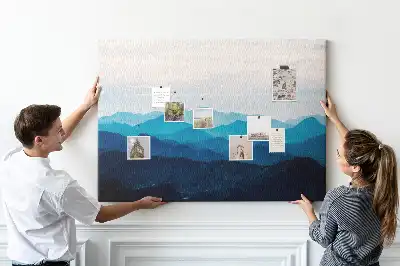 Watercolor Mountains Printed Cork Board