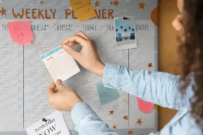 Printed Cork Weekly Planner Memo Board