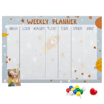 Printed Cork Weekly Planner Memo Board