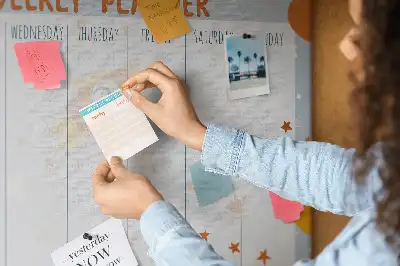 Printed Cork Weekly Planner Memo Board