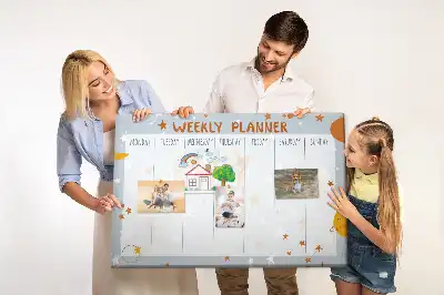 Printed Cork Weekly Planner Memo Board