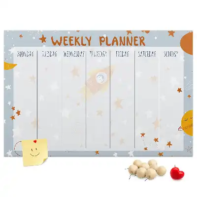 Printed Cork Weekly Planner Memo Board
