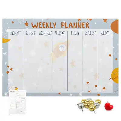 Printed Cork Weekly Planner Memo Board