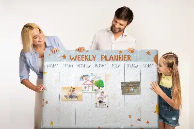 Printed Cork Weekly Planner Memo Board
