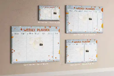 Printed Cork Weekly Planner Memo Board