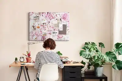 Decorative flower cork memo board