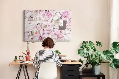 Decorative flower cork memo board