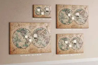 Printed Cork Board World globe map