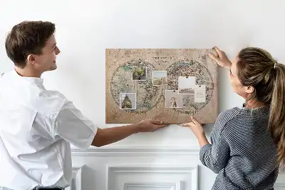 Printed Cork Board World globe map