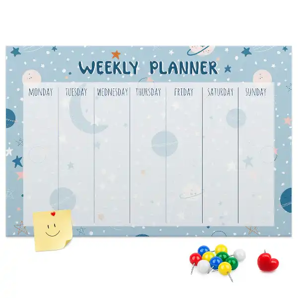 Printed Cork Weekly Space Memo Board Planner