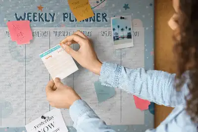 Printed Cork Weekly Space Memo Board Planner