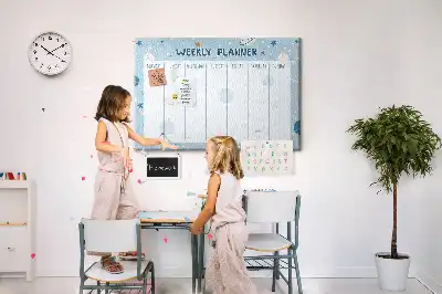 Printed Cork Weekly Space Memo Board Planner