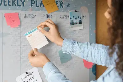 Printed Cork Weekly Space Memo Board Planner