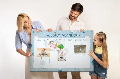 Printed Cork Weekly Space Memo Board Planner