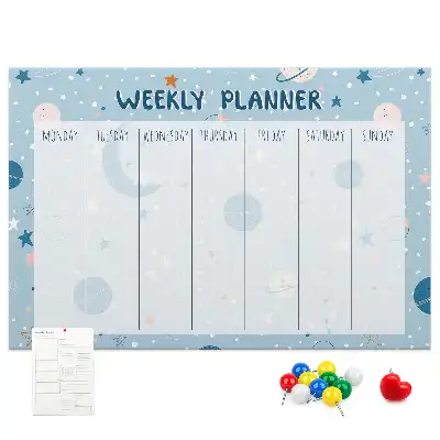 Printed Cork Weekly Space Memo Board Planner