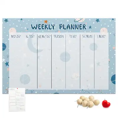 Printed Cork Weekly Space Memo Board Planner