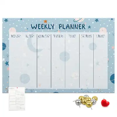 Printed Cork Weekly Space Memo Board Planner