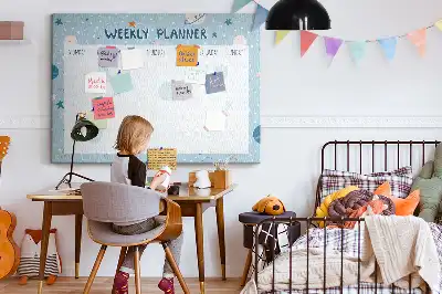 Printed Cork Weekly Space Memo Board Planner