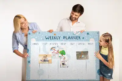 Printed Cork Weekly Space Memo Board Planner