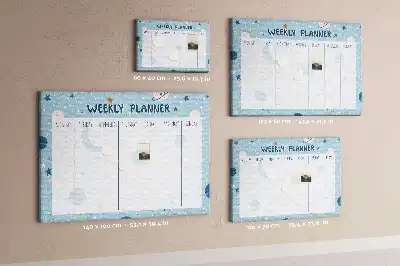 Printed Cork Weekly Space Memo Board Planner
