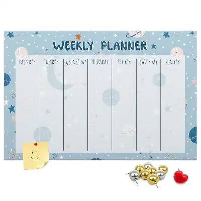 Printed Cork Weekly Space Memo Board Planner