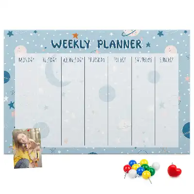 Printed Cork Weekly Space Memo Board Planner