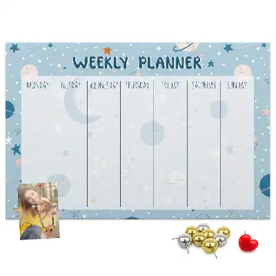 Printed Cork Weekly Space Memo Board Planner