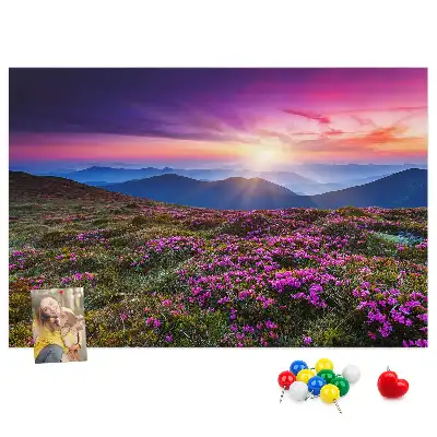 Sunrise flowers cork memo board