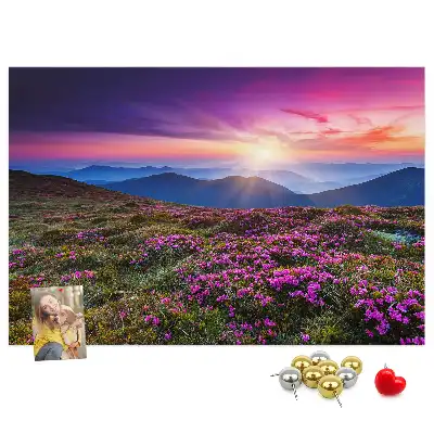 Sunrise flowers cork memo board
