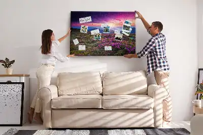 Sunrise flowers cork memo board