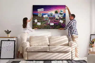 Sunrise flowers cork memo board