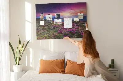 Sunrise flowers cork memo board