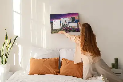Sunrise flowers cork memo board